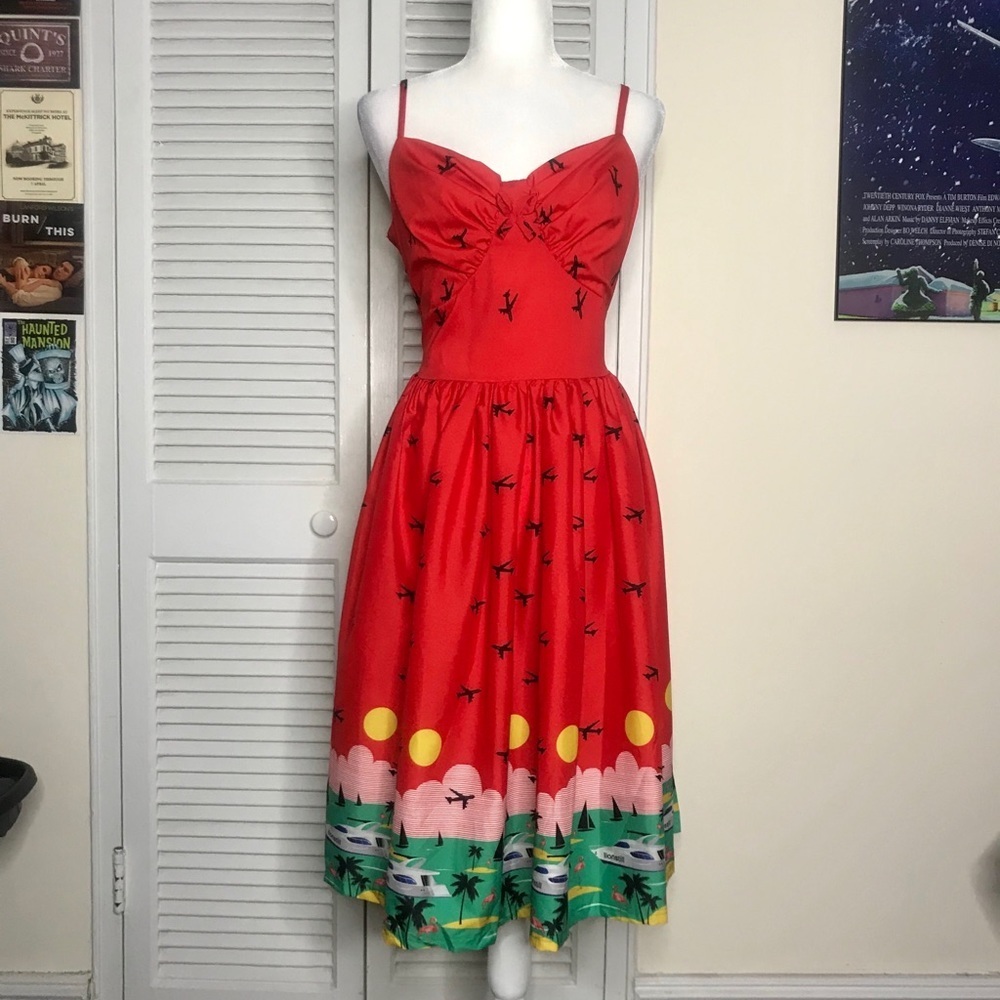 NWOT Watermelon Sunset Swing Dress - Picture 4 of 8